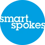 smartspokes rundes Logo mit blauem Hintergrund und weißer Schrift