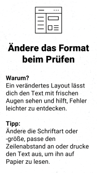 Lektorat-Tipp: Ändere das Format beim Prüfen.