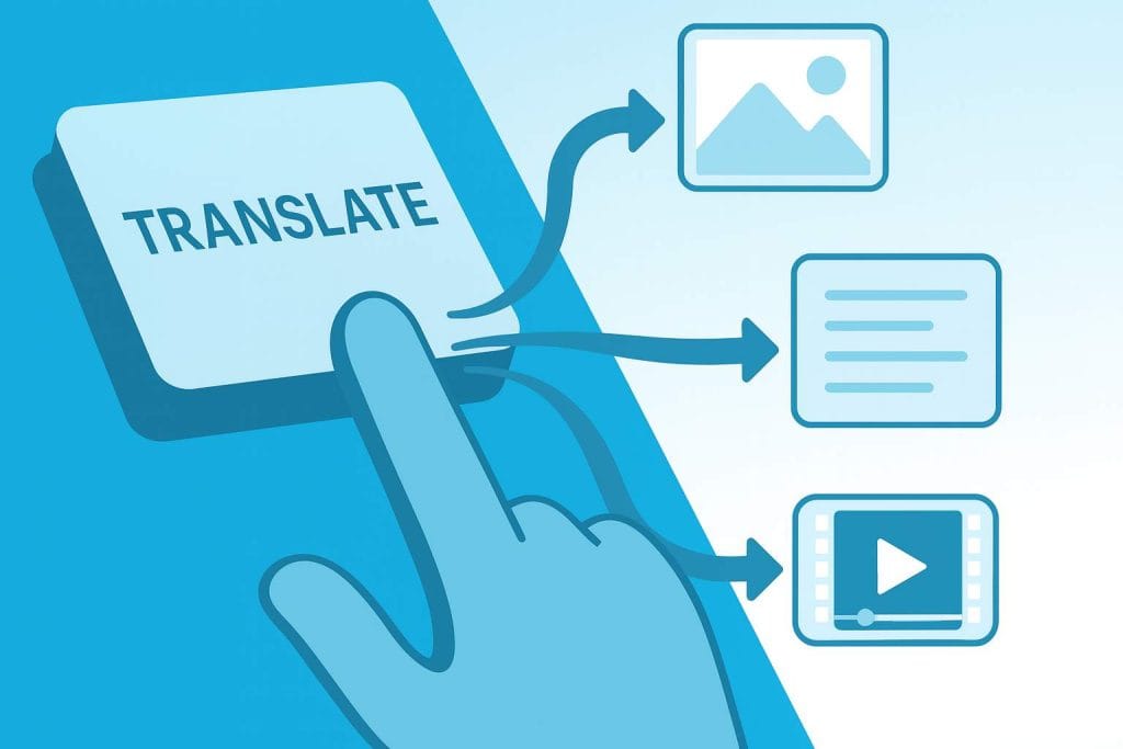 Symbolbild: One-Click-Übersetzung startet die Lokalisierung von Text, Bilder und Medien erfordern zusätzliche Schritte.